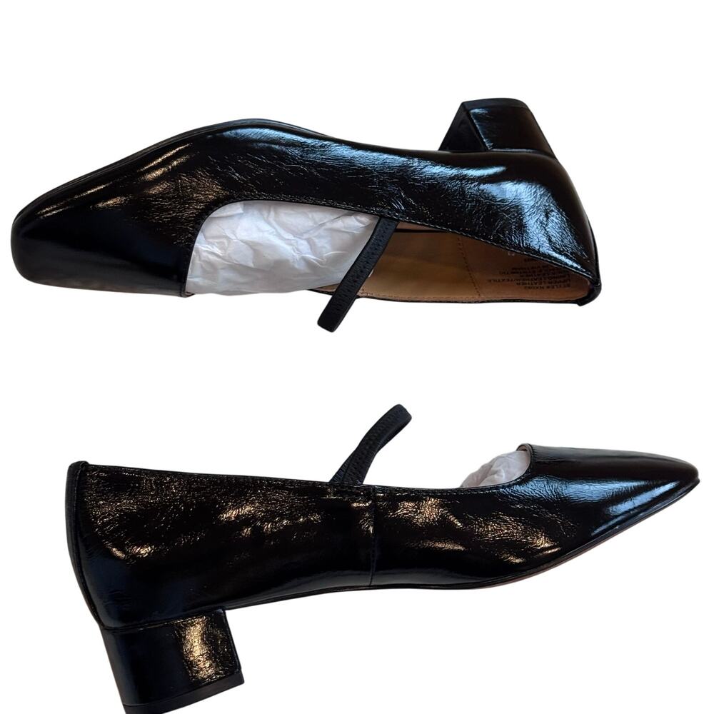 Madewell The Greta Leather Pump Shoes square Toe True Black Size 7.5 NWOT - Picture 7 of 10